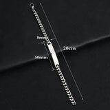 Letter Bar Chain Bracelet For Men Engraving Name Bangle