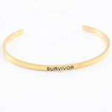Stainless Steel Open Bangle Women Bracelet Cuff Letter Gift