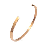 Stainless Steel Open Bangle Women Bracelet Cuff Letter Gift