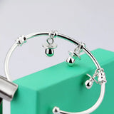 925 Silver Punk Open Bangle Bracelet for Women