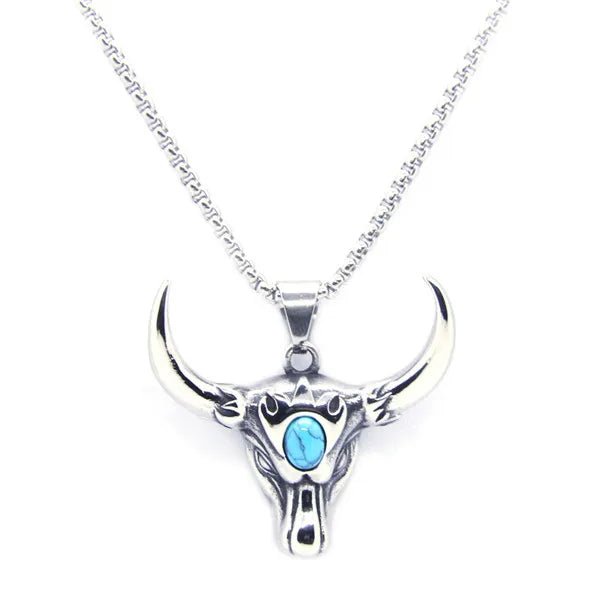 Bull Head Pendant Stainless Steel Necklace