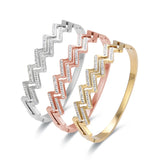 Double Layer Zircon Bracelet Open Bangle Delicate Jewelry