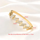 Double Layer Zircon Bracelet Open Bangle Delicate Jewelry