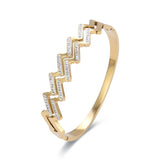 Double Layer Zircon Bracelet Open Bangle Delicate Jewelry