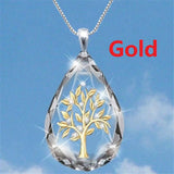 Glass Crystal Pendant Tree of Life Necklace Fruit Jewelry
