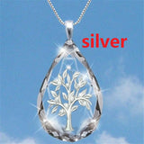 Glass Crystal Pendant Tree of Life Necklace Fruit Jewelry