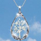 Glass Crystal Pendant Tree of Life Necklace Fruit Jewelry