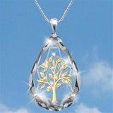 Glass Crystal Pendant Tree of Life Necklace Fruit Jewelry