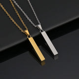Personalized 4 Sides Name Geometry Stainless Steel Necklaces