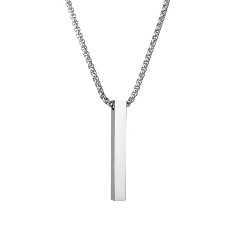 Personalized 4 Sides Name Geometry Stainless Steel Necklaces