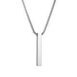 Personalized 4 Sides Name Geometry Stainless Steel Necklaces