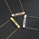 Personalized 4 Sides Name Geometry Stainless Steel Necklaces