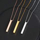 Personalized 4 Sides Name Geometry Stainless Steel Necklaces