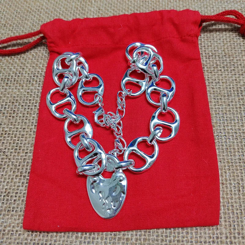 925 Silver Lock Necklace 14K Holiday Jewelry Gift