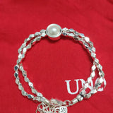 Electroplating 925 Silver Double Chain Bracelet