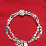 925 Silver Double Geometric Chain Bracelet