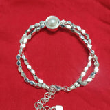 925 Silver Double Geometric Chain Bracelet