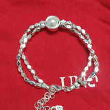 Electroplating 925 Silver Double Chain Bracelet
