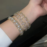 Rhinestone Pearl Bracelet for Women, Luxury Birthday Gift, Party Jewelry