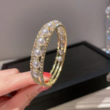 Rhinestone Pearl Bracelet for Women, Luxury Birthday Gift, Party Jewelry
