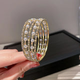 Rhinestone Pearl Bracelet for Women, Luxury Birthday Gift, Party Jewelry