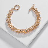 Chunky Chain Link Bracelet Statement Cuff for Women