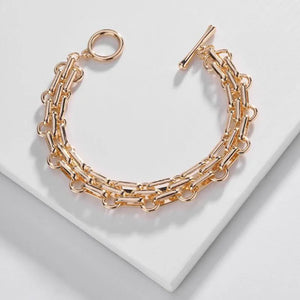 Chunky Chain Link Bracelet Statement Cuff for Women