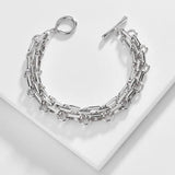 Chunky Chain Link Bracelet Statement Cuff for Women