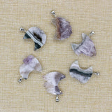 Amethyst Slice Druzy Pendant Purple Crystal Necklace TR-056