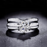 2 PCS 6 Claws Prong Setting 8mm Round Rings Rose Wedding Jewelry