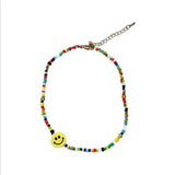 Ceramic Smile Beads Necklace All-match Sweet Colorful Beads Collar
