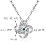 4 Leaf Grass S925 Silver Necklace Eternal Star Diamond Pendant