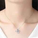 4 Leaf Grass S925 Silver Necklace Eternal Star Diamond Pendant