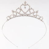 Heart Crown Tiara for Wedding Party Prom, Rhinestone Kids Girl Hair Accessory