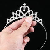 Heart Crown Tiara for Wedding Party Prom, Rhinestone Kids Girl Hair Accessory