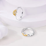 Glow in The Dark Star Moon Sun Ring 925 Silver CZ Jewelry
