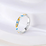 Glow in The Dark Star Moon Sun Ring 925 Silver CZ Jewelry