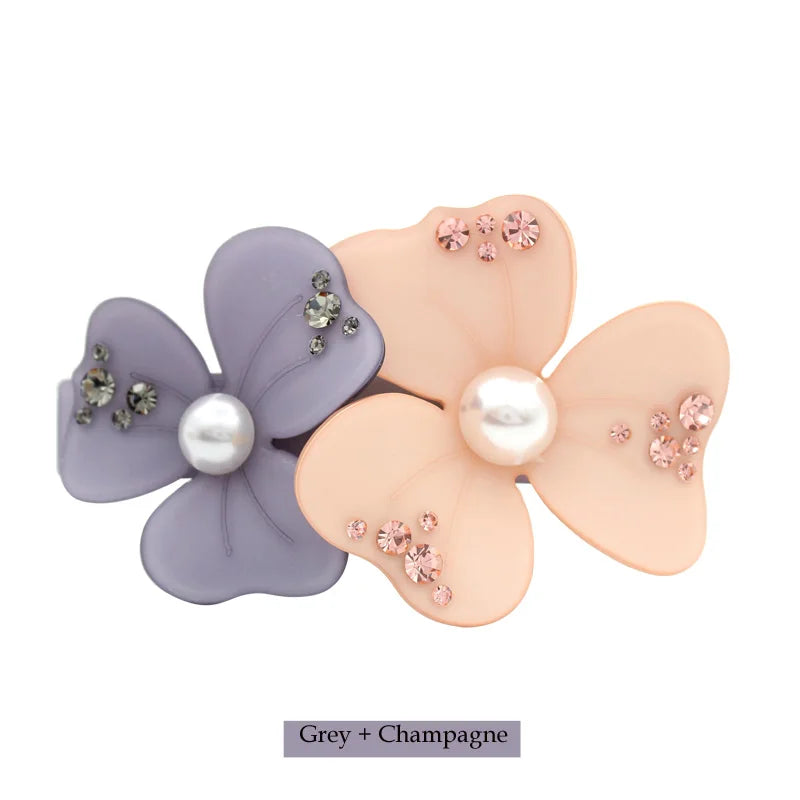 Flower Rhinestone Hair Accessory Barrette Clip for Women Tiara Wedding