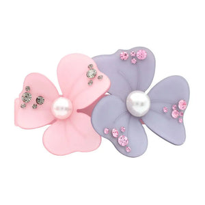 Flower Rhinestone Hair Accessory Barrette Clip for Women Tiara Wedding