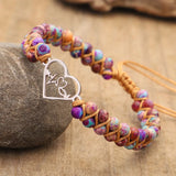 Amethyst Heart Beads Bracelet for Women - Valentines Birthday Gift