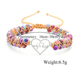Amethyst Heart Beads Bracelet for Women - Valentines Birthday Gift