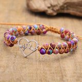 Amethyst Heart Beads Bracelet for Women - Valentines Birthday Gift