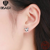 Sterling Silver French Bulldog Stud Earrings for Women
