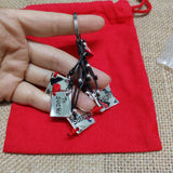 Spanish Electroplating 925 Silver Love Lanyard Key Chain Holiday Jewelry Gift