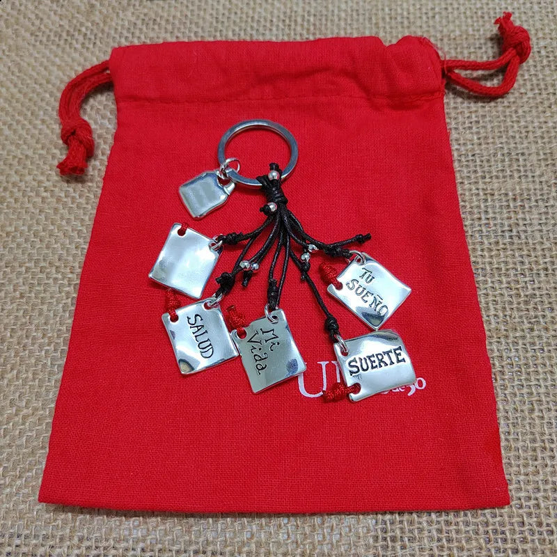 Spanish Electroplating 925 Silver Love Lanyard Key Chain Holiday Jewelry Gift