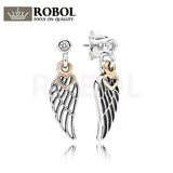 925 Silver Feather Earrings 290583CZ