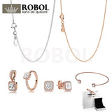 925 Sterling Silver Rose Beads Jewelry Set