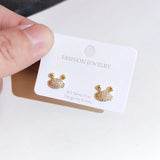 Small Crab Diamond Stud Earring 18K Zircon Gift Jewelry