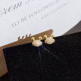 Small Crab Diamond Stud Earring 18K Zircon Gift Jewelry