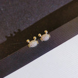 Small Crab Diamond Stud Earring 18K Zircon Gift Jewelry
